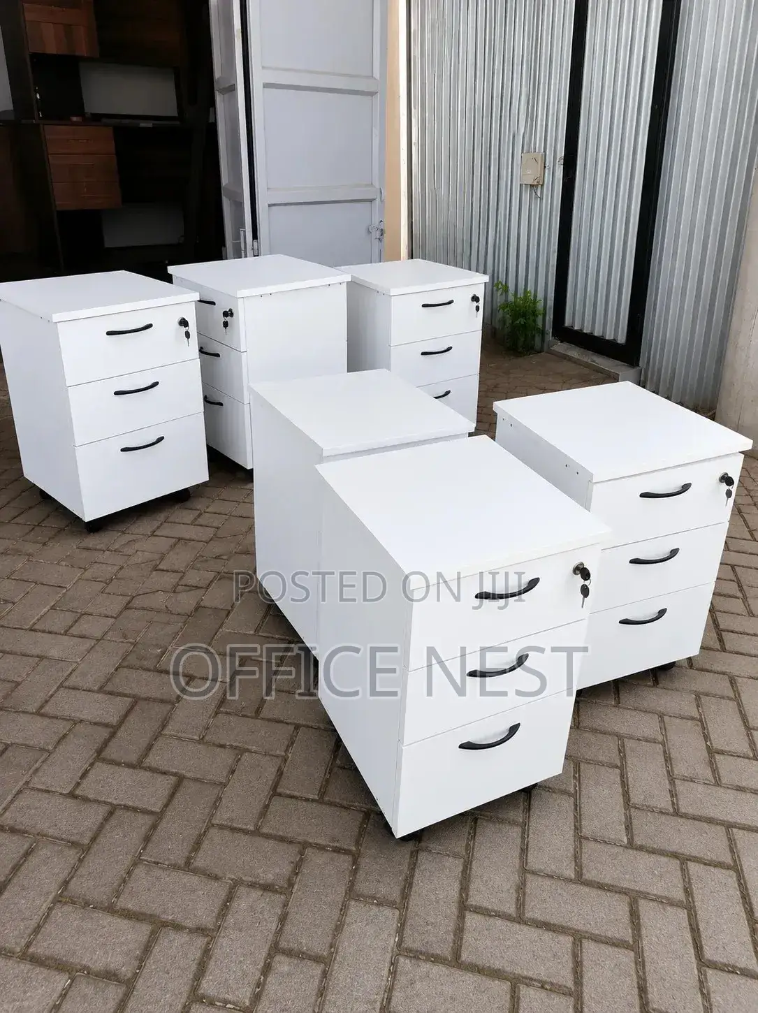 3 Drawer Mobile Office Pedestal Cabinet With Lock