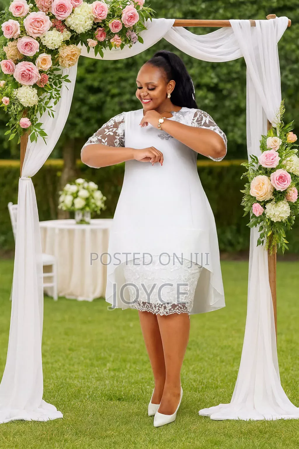 Straight Race Dress With High-Low Waterfall