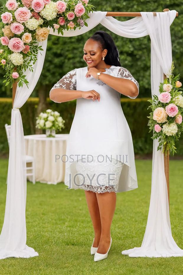 Straight Race Dress With High-Low Waterfall - thumbnail 2