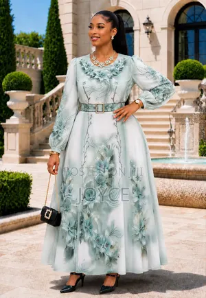 Chiffon Long Flowered Dress