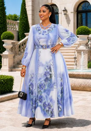 Chiffon Long Flowered Dress