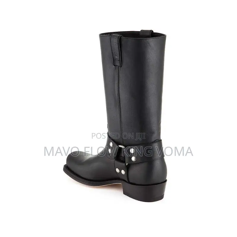 Original Biker Boots Sancho Abarca Black Leather Cowboy Boots