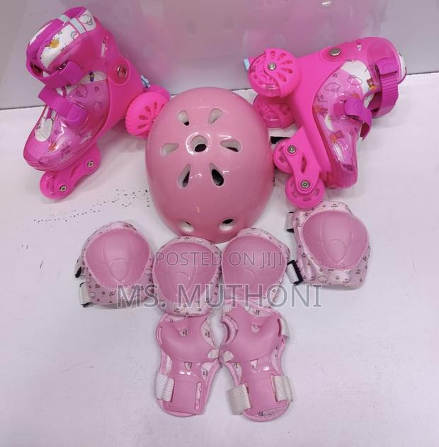 Full Set Pink Beginner Skate Set - main view