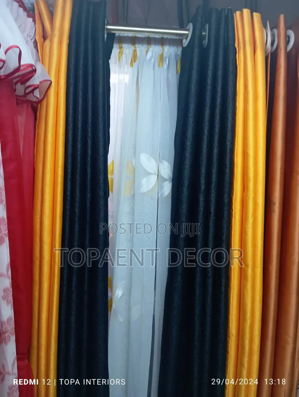 Yellow and Black Curtains Available