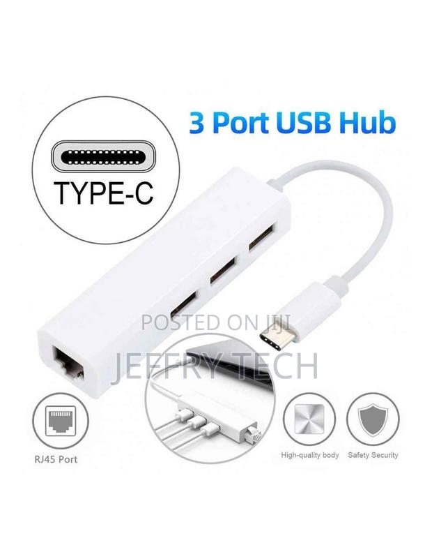3x USB Type C Hub to Ethernet RJ45 Lan Adapter Network Card