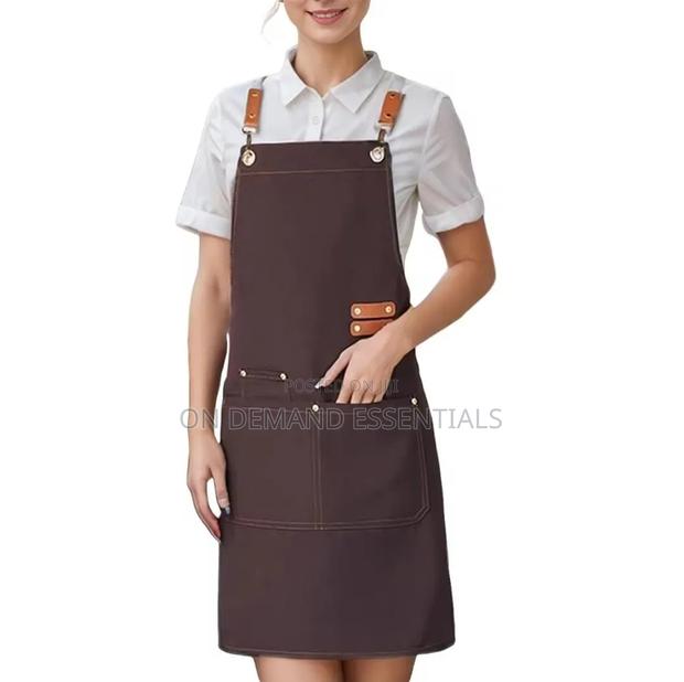 Grey and Brown Kitchen Apron - main view