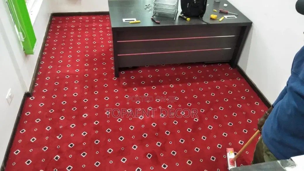 Red and Blue Flowered Office Carpets