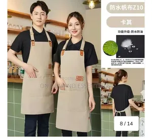 Canvas Cross Back Chef Apron | Adjustable Straps Large Pockets