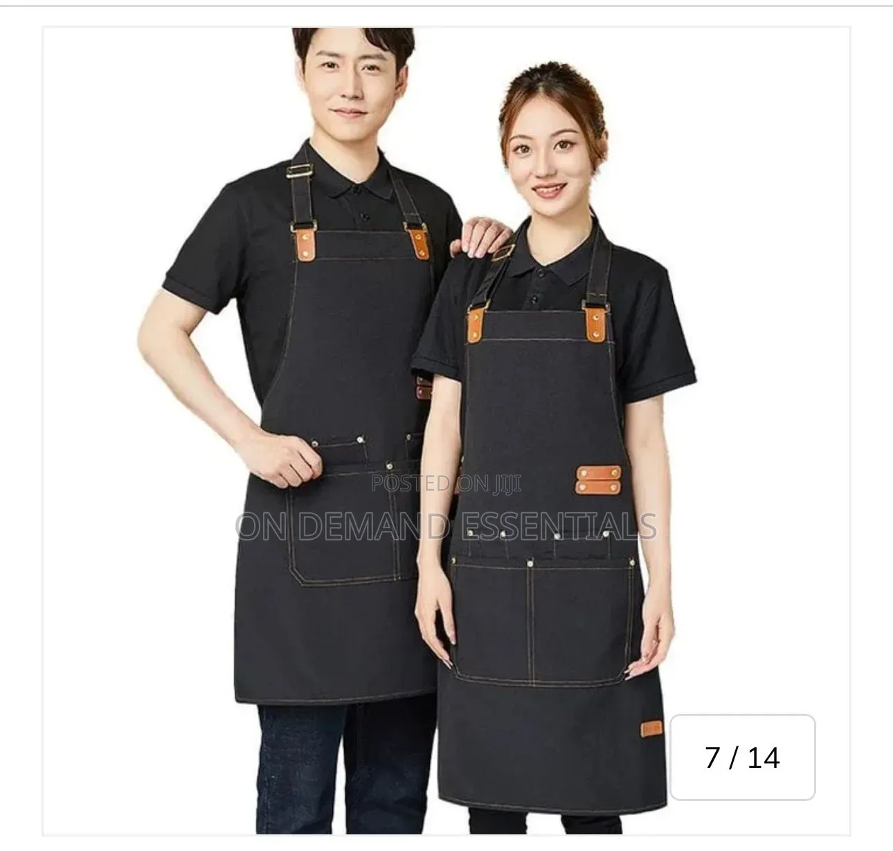 Canvas Cross Back Chef Apron | Adjustable Straps Large Pockets