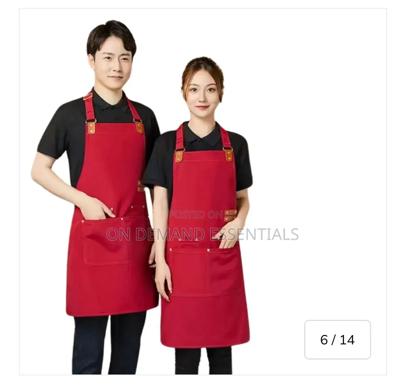 Canvas Cross Back Chef Apron | Adjustable Straps Large Pockets