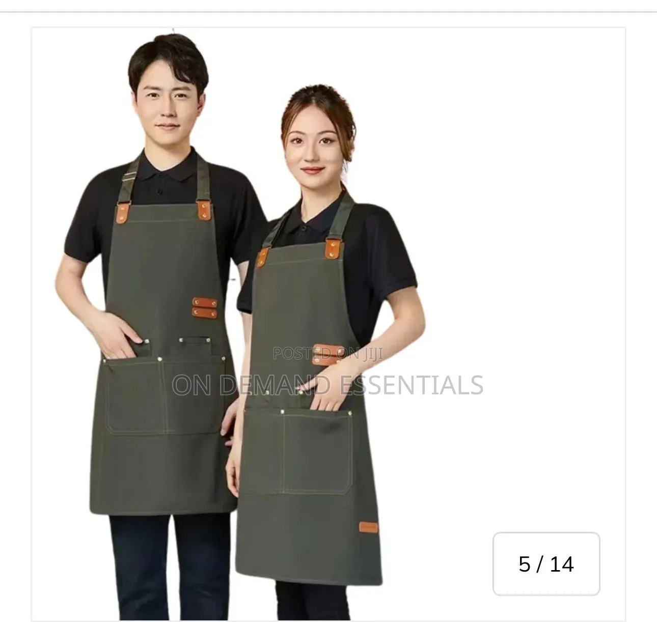 Canvas Cross Back Chef Apron | Adjustable Straps Large Pockets