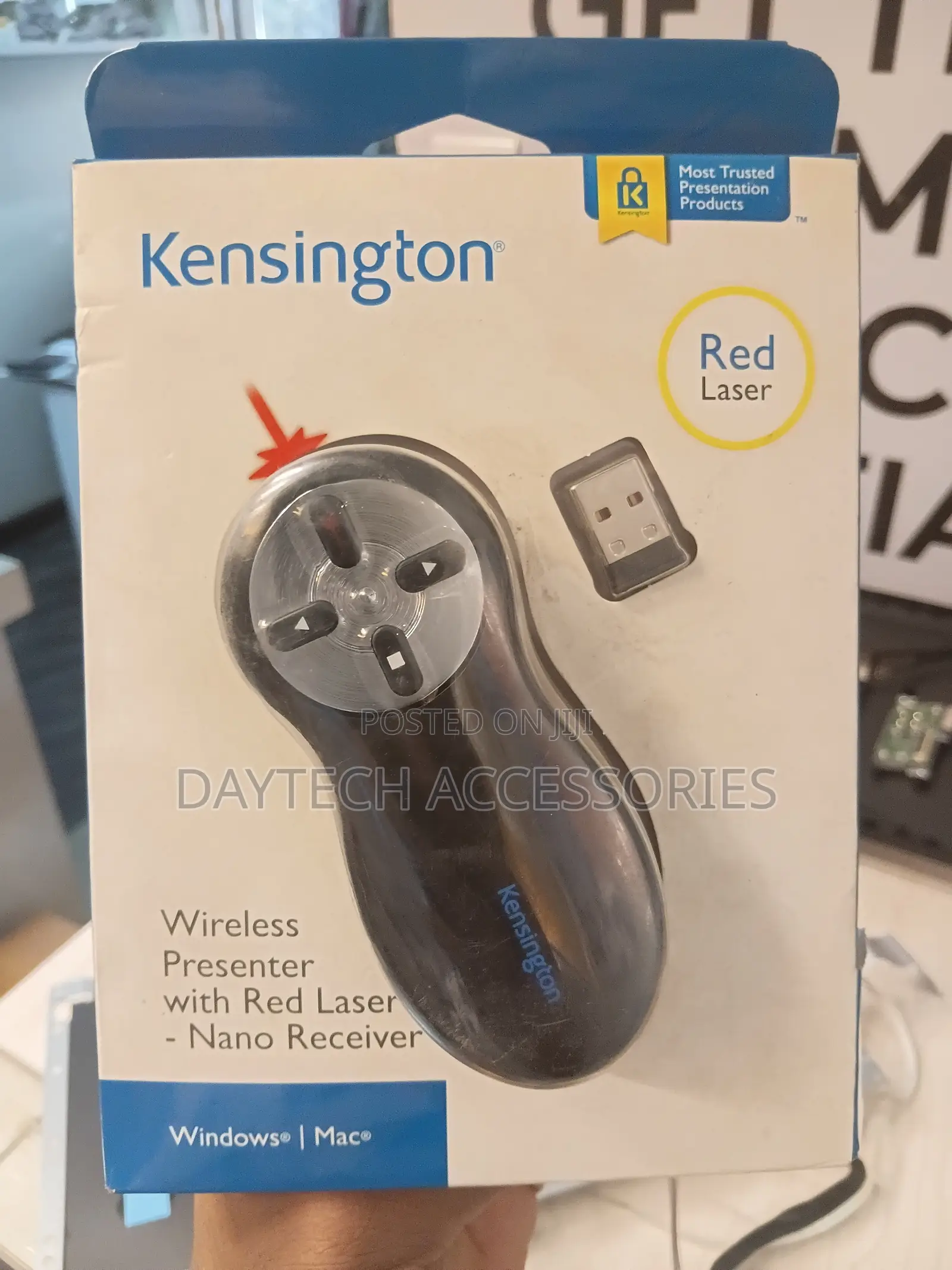 Kensington Wireless USB Presentation Clicker With Red Laser Pointer.
