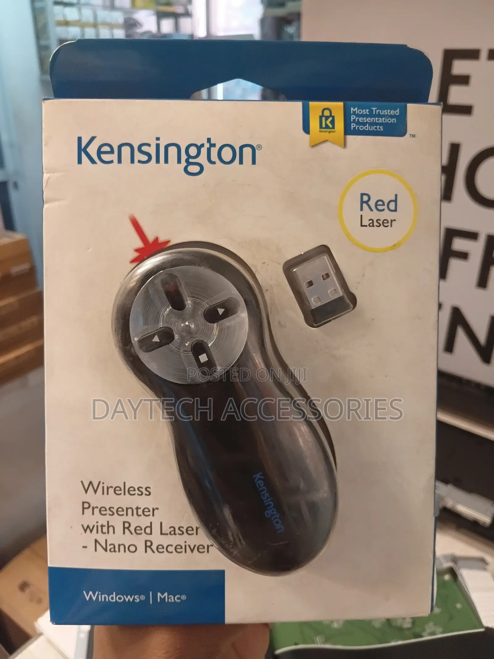 Kensington Wireless USB Presentation Clicker With Red Laser Pointer.