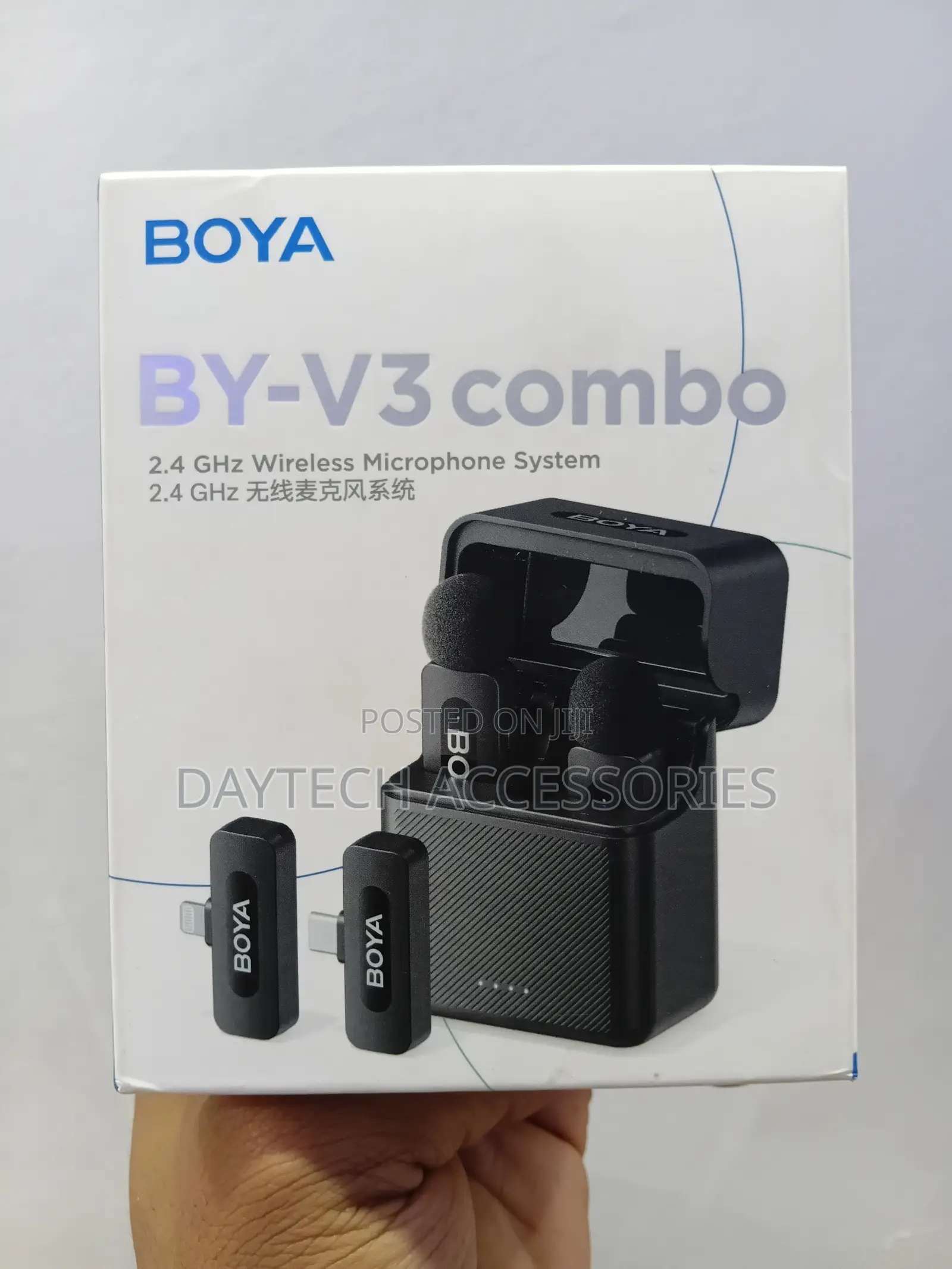 Boya V3 COMBO 2.4GHz Dual Channel Wireless Microphone in Black