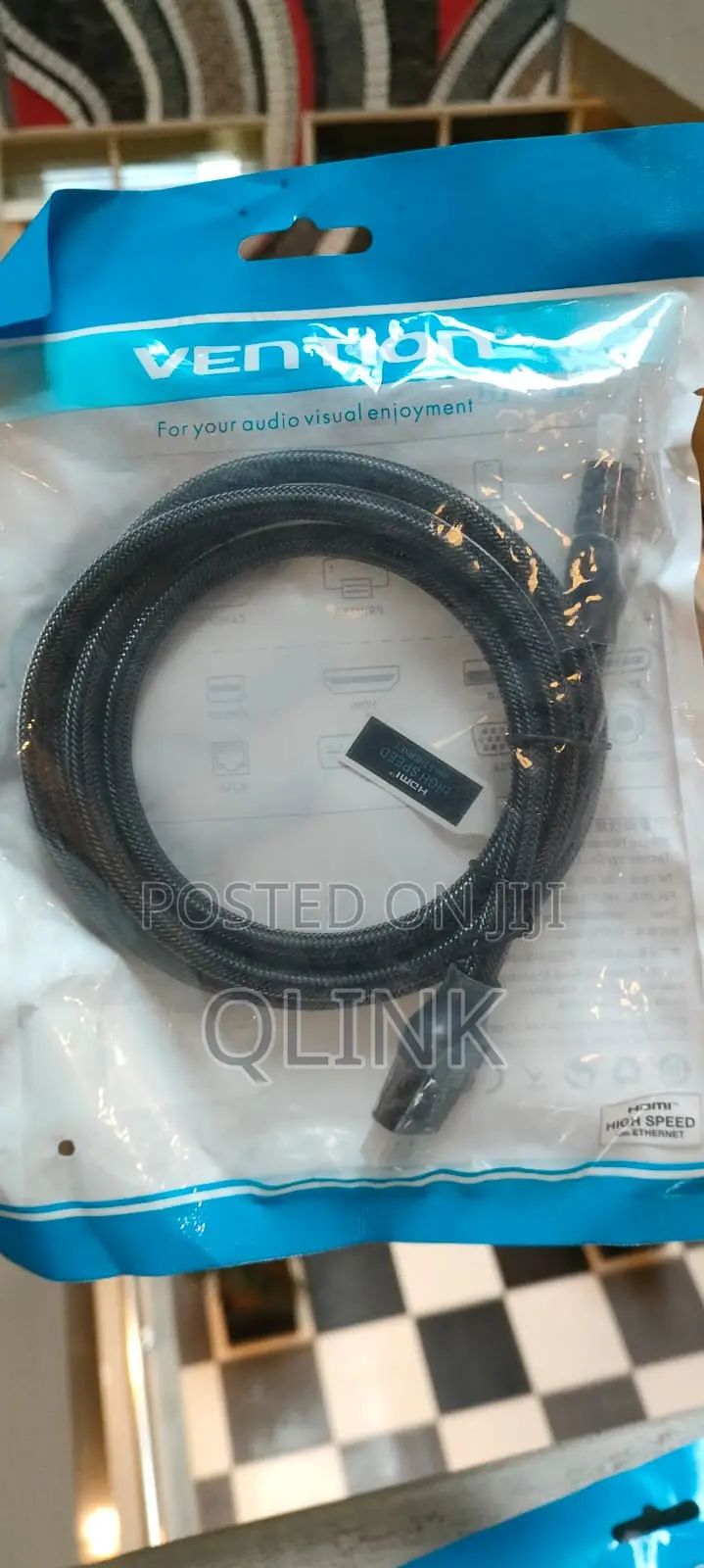 Vention Nylon Braided HDMI Cable 1.5M Black Metal Type