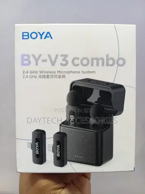 BOYA BY-V3 2-Person Wireless Microphone Lightning Type C Connector.