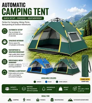 Automatic Waterproof Camping Tent for Hiking Travel Outdoor Use