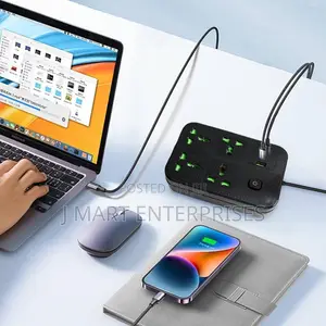 Power Cord Extension With 4 Smart Sockets,2 USB (2.1A),1 Type-C Port