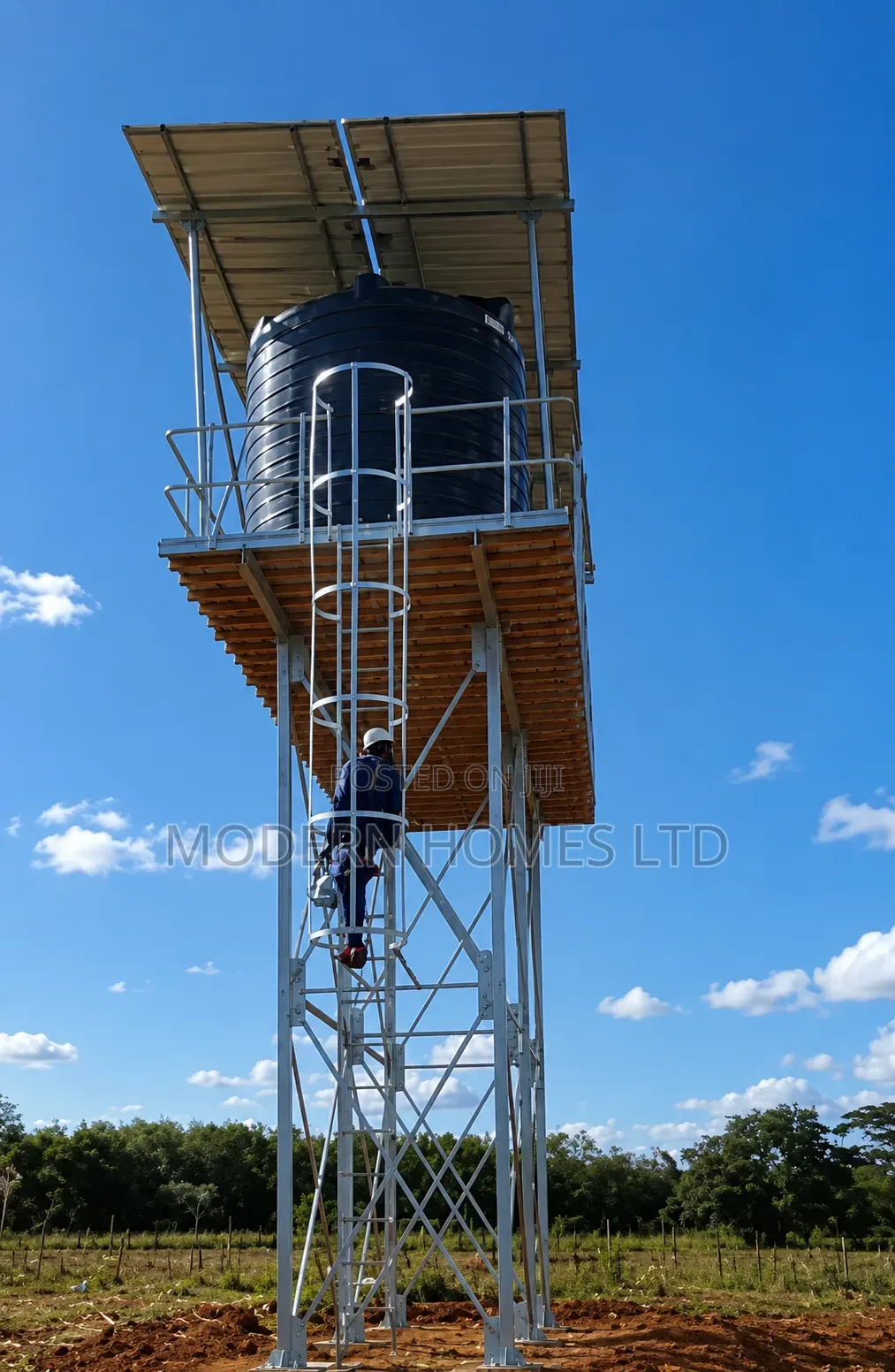 Elevated Steel Water Towers Solar Water Tank Installation