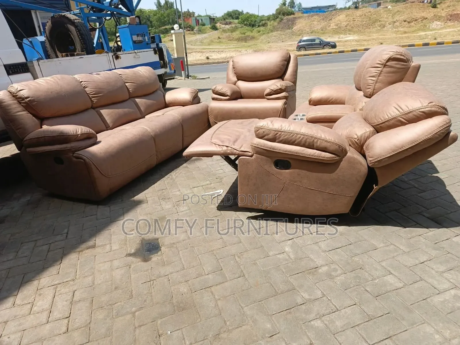 Brown Recliner 3 2 1 Seater