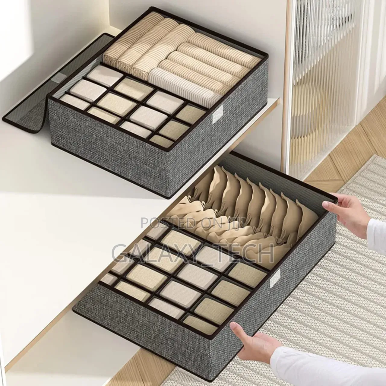 17 Grid Undergarment Organizer With Cover(3in1)