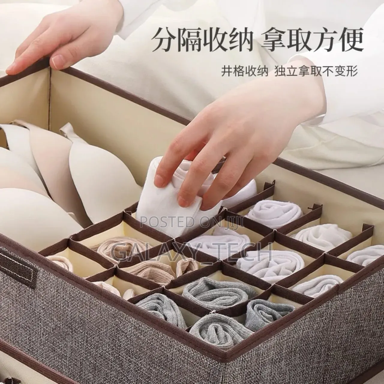 17 Grid Undergarment Organizer With Cover(3in1)