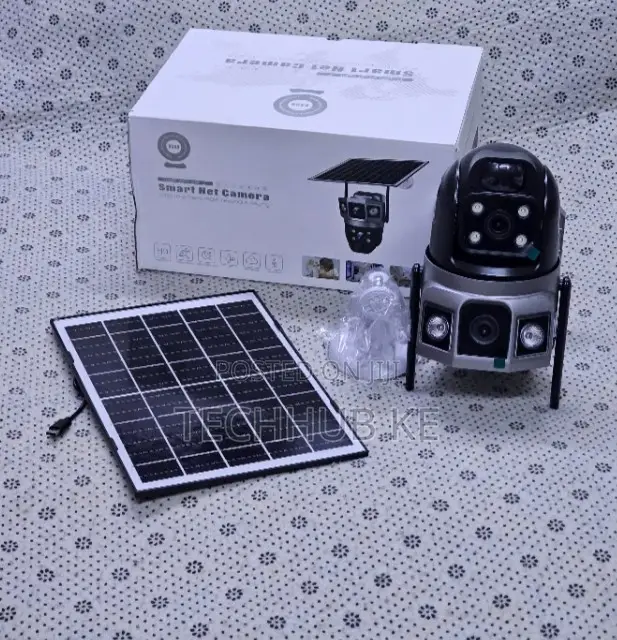V380 Dual Lens 4g Solar PTZ Camera With Simcard Slot Full Hd + Audio