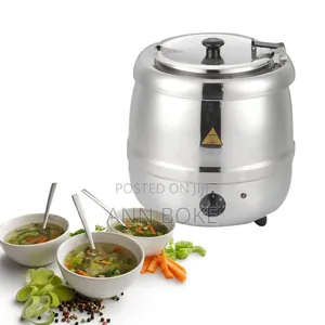 Pure Stainless Steel 10 LTRS Electric Soup Warmer Tureen Kettle