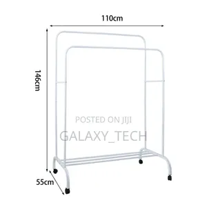 Double Pole Cloth/Shoe Rack With Wheels
