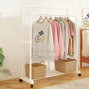 Double Pole Cloth/Shoe Rack With Wheels