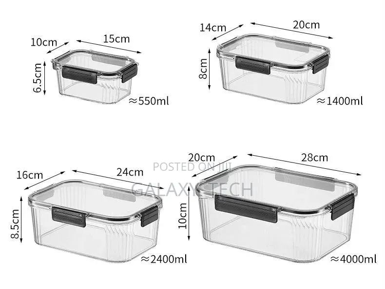 4pcs/Set Food Storage Containers Organizers