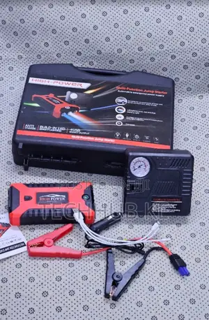 High Power Car Jump Starter With Jumper Cables and Tire Inflator