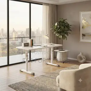 Office Desk; White Manual Adjustable Ergonomical Office Standing Desk