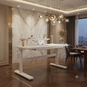 Office Desk; White Manual Adjustable Ergonomical Office Standing Desk