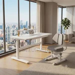 Office Desk; White Manual Adjustable Ergonomical Office Standing Desk