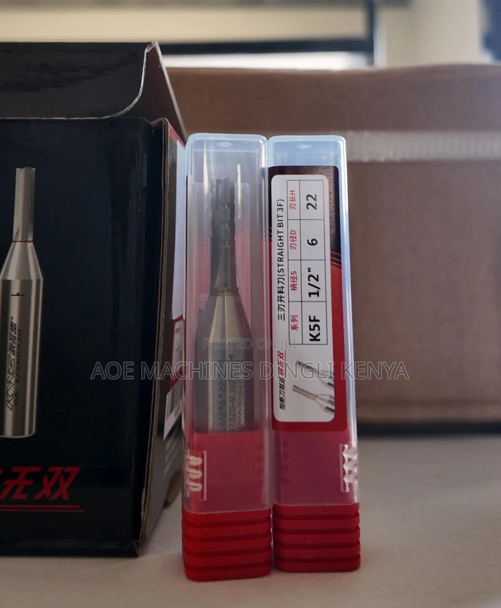 KWS K5F 3-Flute Straight Router Bit 1/2" X 6 X 22mm Carbide CNC Cutter