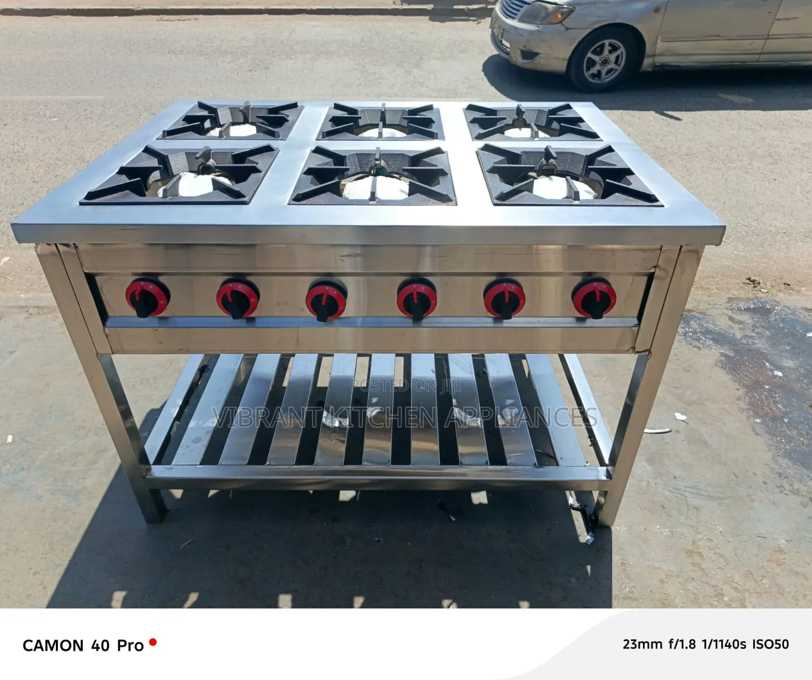 Six‐Burner Commercial Stainless Steel Gas Cooker