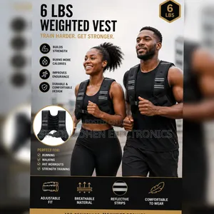 6 LBS Black Weighted Vest With Reflective Stripe