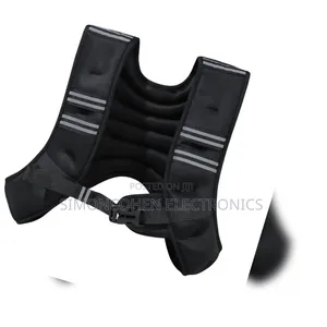 6 LBS Black Weighted Vest With Reflective Stripe