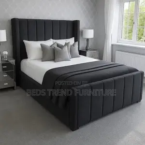 4x6 Chester Bed Black Fabric