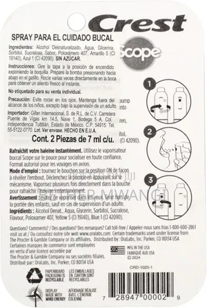 Crest Scope Sugar Free Original Mint Breath Mist