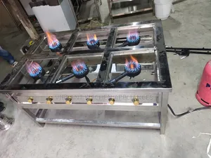 Six‐Burner Stainless Steel Commercial Gas Cooker