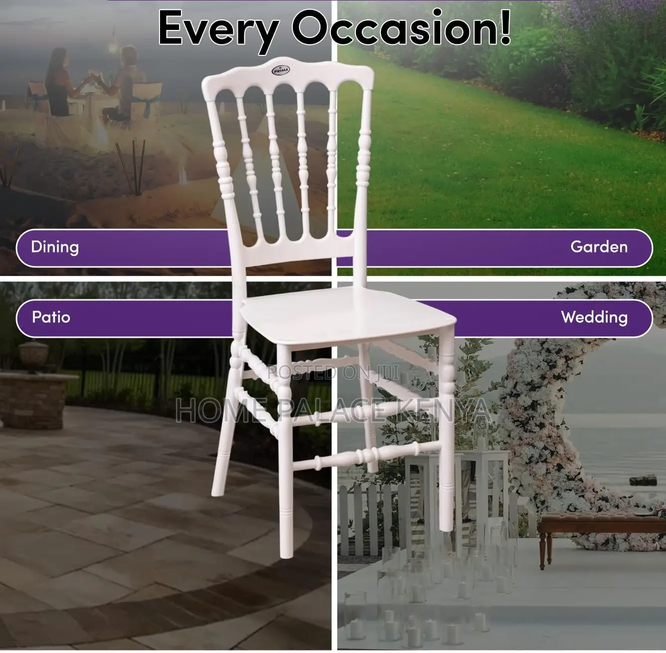 Outdoor Chair: White Ibiza Napoleon Event Chair