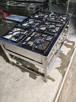 Six‐Burner Stainless Steel Commercial Gas Cooker