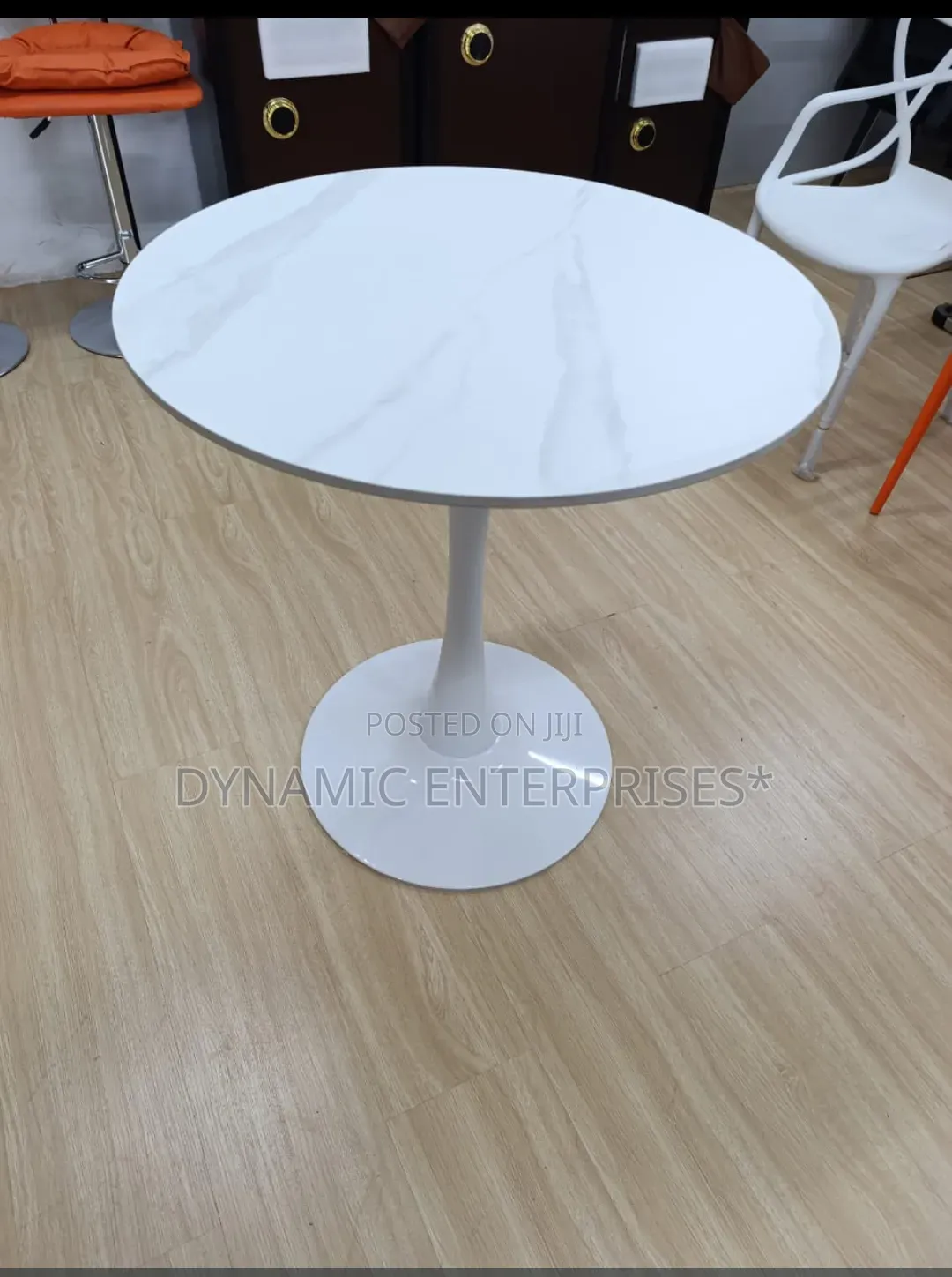 Modern Marble-Finish Tulip Side Table