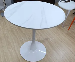 Modern Marble-Finish Tulip Side Table