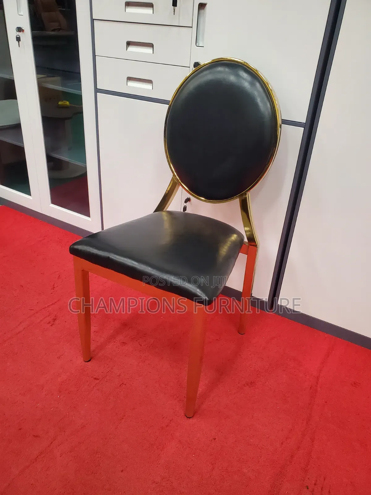 Oval Back Black Gold Dining/Event Chair