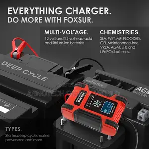 Intelligent Car Battery Charger:Lithium, Lead-Acid, Calcium Etc