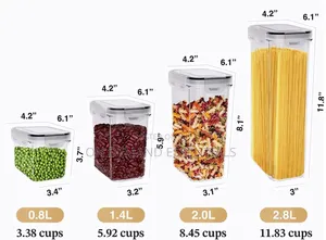 16pcs Airtight Pantry Cereal Containers