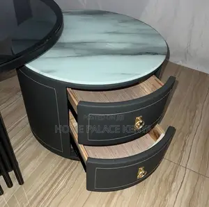 Coffee Table: Simple Luxe Round Twin Tea Table